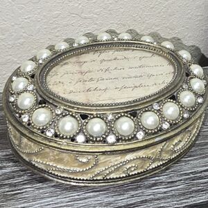 Vintage Metal and Enamel Trinket Box